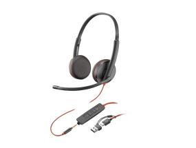 POLY Blackwire 3225 Langalliset stereokuulokkeet USB-C, 3,5 mm:n liitin, +USB-C/A-sovitin (irtotavarana)