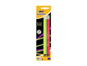 BIC kynät EVOLUTION FLUO ERASER BL4 EU, Setti 4 kpl. 449046