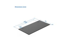 Laminoitu lastulevy Pöytälevy Up Up, musta 1500x750x25mm