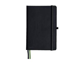 Konttorikirja A5 80a kuminauhalla musta viivoitettu