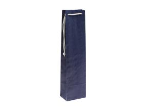 Lahjapussi, nauhakahvalla, 95x65x380+40 mm, 38 gsm, sininen