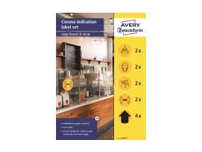 Tarratarra AVERY Zweckform Covid-19 Q20cm 5 mallit