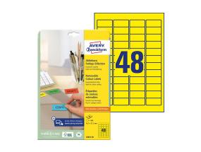 Tarratarra irrotettava AVERY Zweckform 45,7x21,2mm 20 arkkia per pakkaus keltainen (L6041-20)