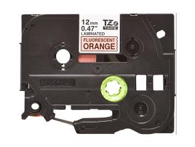 Teippi/merkintäteippi BROTHER TZEB31 12mm musta/neon oranssilla analogisella