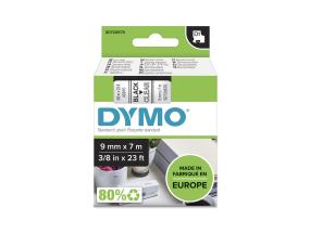 Teippi/merkintäteippi DYMO 40910 9mm x 7m musta kirjain/läpinäkyvä