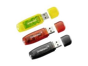 MUISTITIKKU FLASH USB2 3X32GB/RAINBOW 3502483 INTENSO