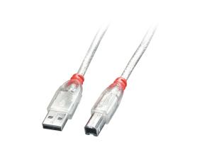 KAAPELI USB2 A-B 0.2M/LÄPINÄKYVÄ 41750 LINDY