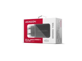MOBIILI LATURI SEINÄ USB 45W/GAN 2PORT ACU-PQ45 AXAGON