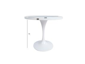 Pöytä BOLGHERI D80xH74cm, valkoinen, alumiini, valurauta