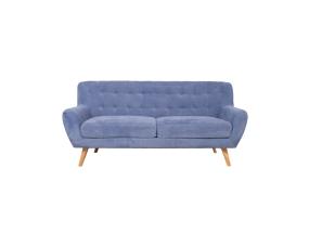 Sohva RIHANNA 3-istuttava 185x84xH87cm sininen, polyesterikangas, puu