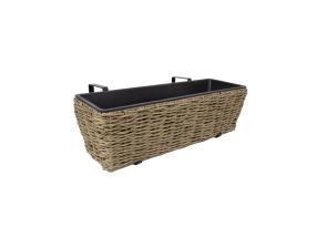 Parvekekukkalaatikko WICKER 60x19xH18cm, mehiläinen, metallirunko, muovipunos