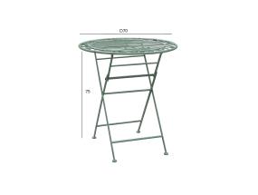 Pöytä MINT D70xH75cm, antiikkivihreä, taottu metalli