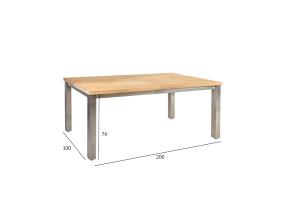 Pöytä NAUTICA 200/300x100xH76cm, tiikki