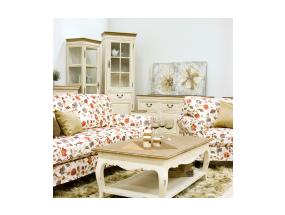 Vitriinikaappi SAMIRA 60x35xH195,5cm, antiikki valkoinen/luonnollinen