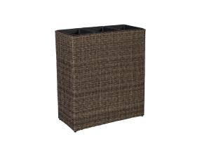 Kukkalaatikko WICKER 77x27xH80cm, tummanruskea