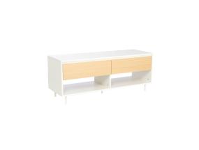 TV-pöytä HERTA 120x40xH48cm, valkoinen/vaalea puu