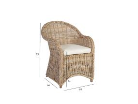 Nojatuoli KATALINA 63x66xH85cm, luonnonrottinki