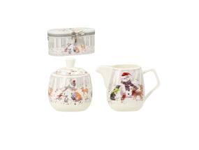 Sokerikulho ja kermakannu MIA SNOW, lahjapakkauksessa