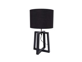 Pöytävalaisin WOODEN H44,5cm, kupu: tummanharmaa, jalusta: tummanharmaa puu