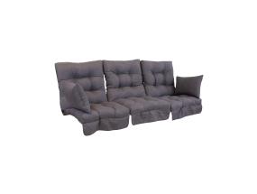 Keinutyynyt ROMA 56x108x10cm/3kpl, tummanharmaa, 50% polyesteri, 50% puuvilla