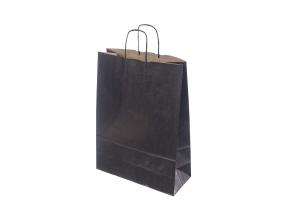 Paperikassi kahvoilla 230x100x320mm musta