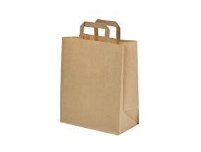 Paperipussi kahvoilla 230x100x320mm hopea