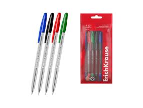 Kuulakärkikynä korkilla ERICH KRAUSE R-301 sekalaista 4 kpl