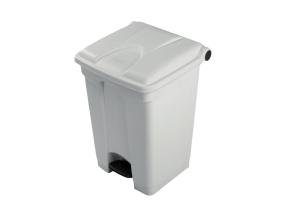 Roskakori polkimella 70L valkoinen + kansi