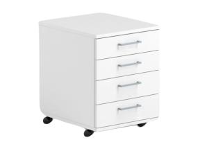 Laatikko pyörällä OPTIMA 415x500x638mm 4 laatikkoa valkoinen