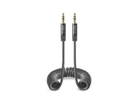 Kaapeli SBS Kelattu 3,5mm/3,5mm 25-130cm Musta