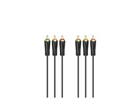 Hama Audio/Video Kaapeli, 3 RCA - 3 RCA, kullattu, 1,5 m, musta - Kaapeli