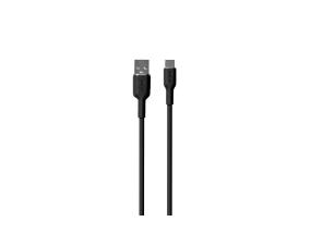 Puro Soft, USB-A / USB-C, 1,5 m, musta - Kaapeli
