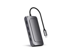 USB4-moniporttinen sovitin, harmaa - USB-jakaja