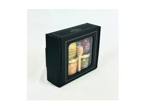 Artisan Honey -lahjasetti, 4 x 50 g hunajapurkkia ja puinen hunajasekoitin