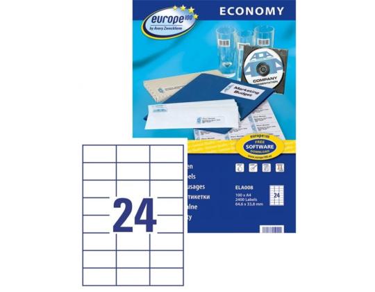 Tarratarra AVERY Economy 64,6x33,8mm 24 arkilla 100 arkkia