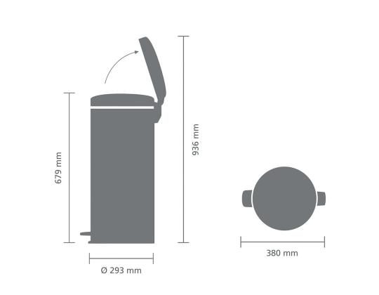 Roskakori 30L polkimella BRABANTIA NewIcon black