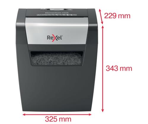 Rexel Momentum X308 paperisilppuri Hiukkasleikkuri 5x42mm P-3 15L, harmaa/musta