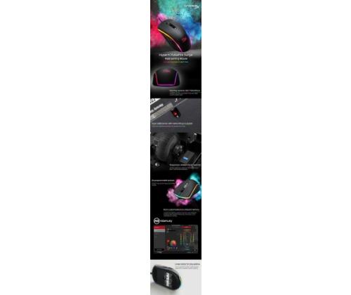 HyperX Pulsefire Surge langallinen pelihiiri, 16000 DPI, RGB-valaistus, musta