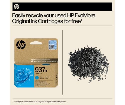 HP 937e EvoMore (4S6W6NE) mustekasetti, syaani