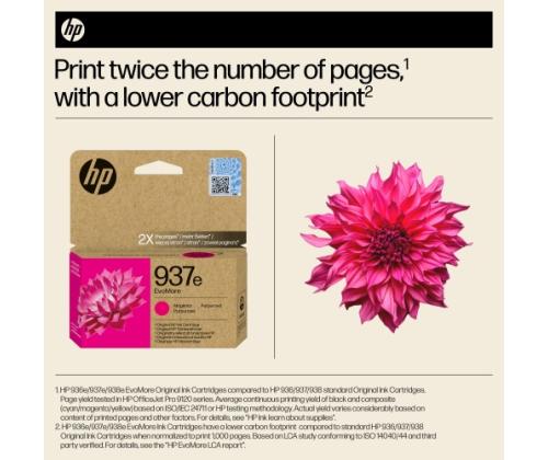 HP 937e EvoMore (4S6W7NE) mustekasetti, Magenta