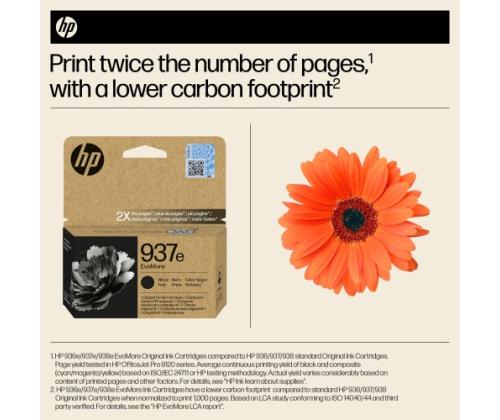 HP 937e EvoMore (4S6W9NE) mustekasetti, musta