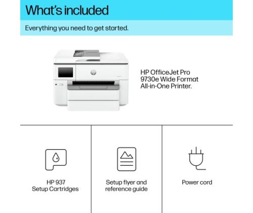 HP OfficeJet Pro 9730e Mustesuihkutulostin Värillinen monitoimilaite A3 22 ppm USB Wi-Fi Ethernet LAN