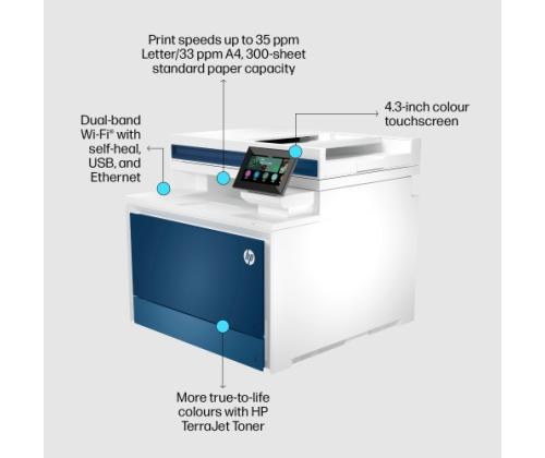 HP Color LaserJet Pro MFP 4302fdw -tulostin Laser-värimonitoimilaite A4 33 sivua/min USB Wi-Fi LAN BT