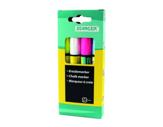 Kriidimarker-klaastahvlimarker STANGER, 3-5 mm, komplekt 4 väri 620030