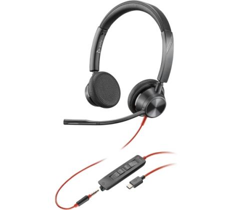 POLY Blackwire 3325 langalliset kuulokkeet, USB-C, musta