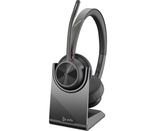 Poly Voyager 4320 MS Teams langattomat kuulokkeet, Bluetooth, USB-C, +BT700-dongle, +latausteline, musta
