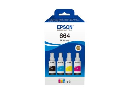 Epson 664 EcoTank (C13T66464A) mustepatruuna, musta, syaani, magenta, keltainen, monipakkaus 4 väriä