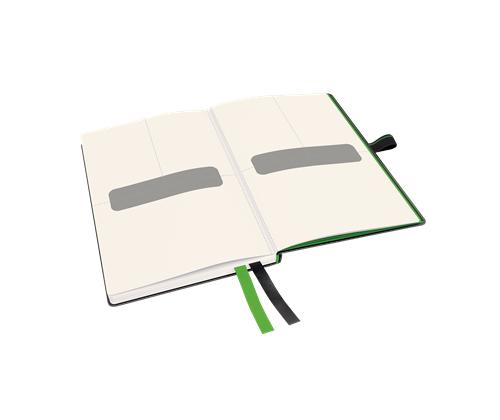 Konttorikirja A6 100a kuminauhalla Leitz Complete musta