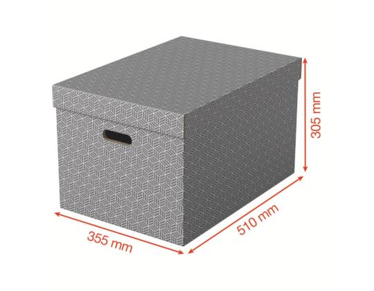 Säilytyslaatikko kannella ESSELTE Home 355x305x510mm (L) harmaa 3kpl