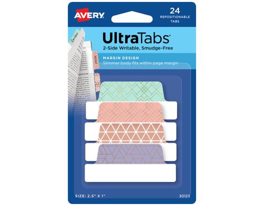 Kirjanmerkki 63,5x25mm AVERY 4 metalliväriä pakkauksessa